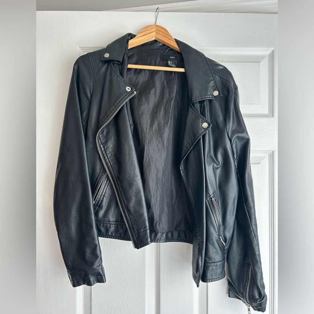 Forever 21 black faux leather jacket